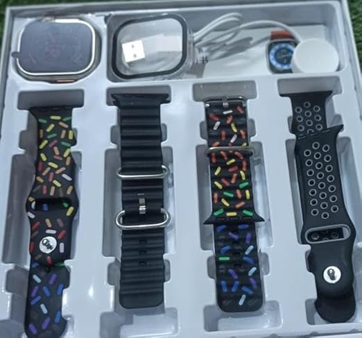 Smartwatch Rainbow Ultra con fajas intercambiables y Airpods test