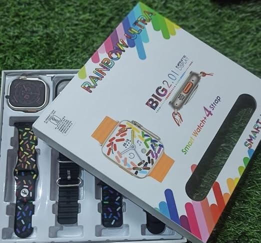 Smartwatch Rainbow Ultra con fajas intercambiables y Airpods test