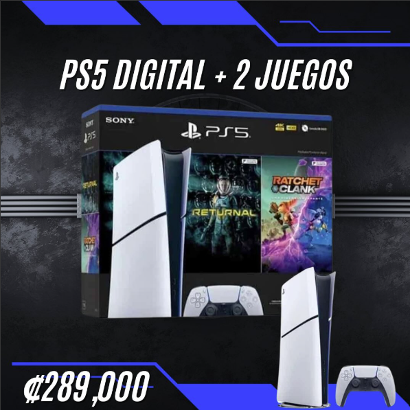 PS5 Digital + 2 Juegos