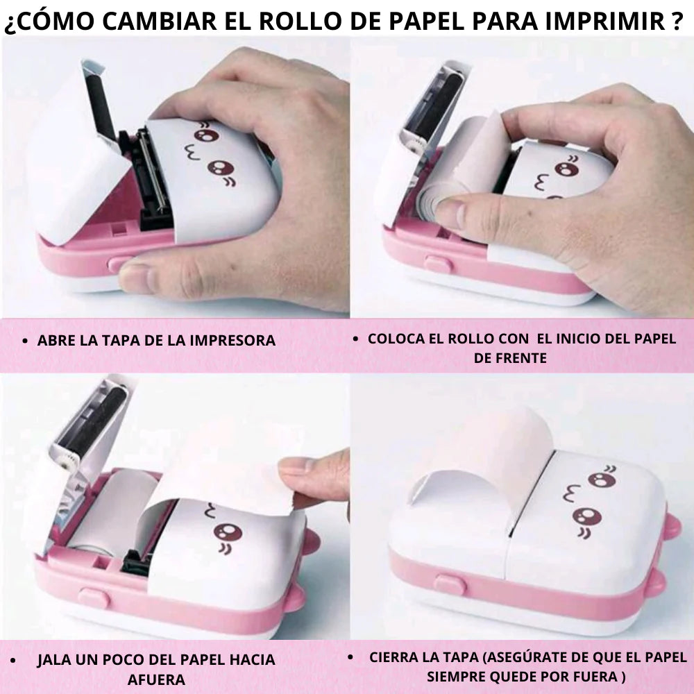 Rollo de papel térmico para Mini Impresora Portátil