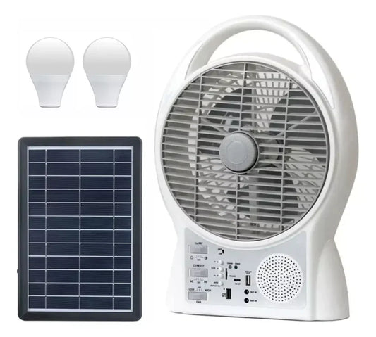 Ventilador Solar Recargable 6 en 1